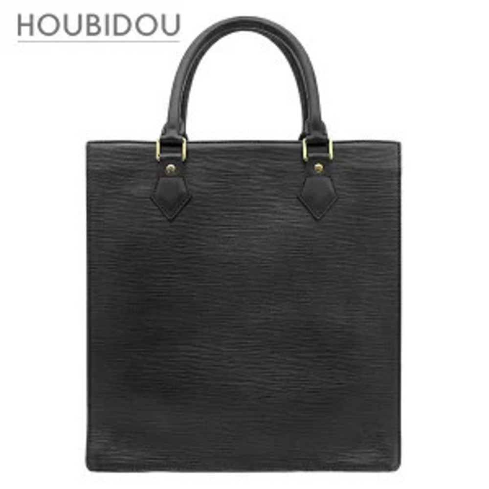 Louis Vuitton Sac Plat Tote Bag Epi Leather Noir black